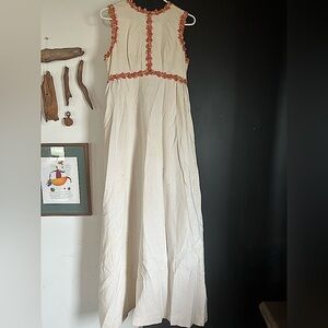Vintage 70s Boho Hippie Cottagecore Prairiecore Bridal Maxi Dress Size S